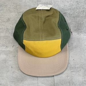 Sun+Stone Men's Green-Yellow Multi Colorblocked Panel Adjustable Cap SZ OS